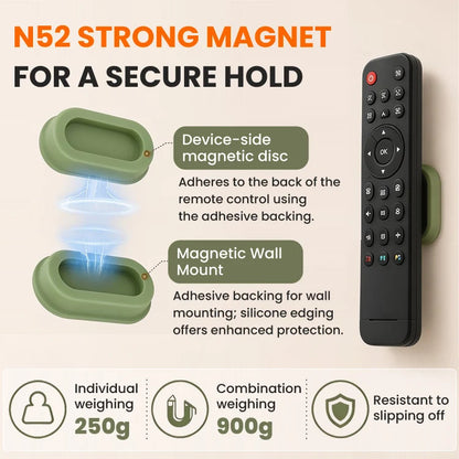 Magnetic Silicone Remote Holder – No-Drill Wall Organizer for Remotes & Chargers