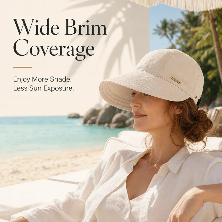 Women's UPF 50+ Foldable Mesh Sun Hat with Extended Wide Brim