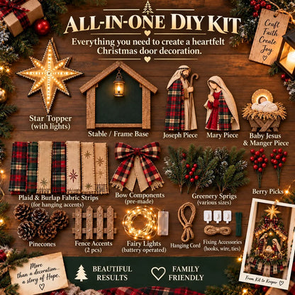 DIY Lighted Christmas Nativity Door Hanging Kit