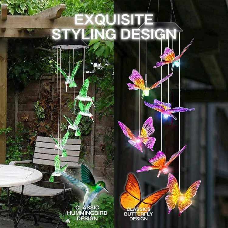 Solar Hummingbird/Butterfly Wind Chimes