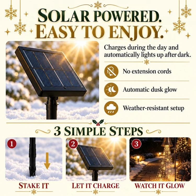 🔥Last Day 50% OFF 🔥Solar Christmas Bell Cascade Yard Light