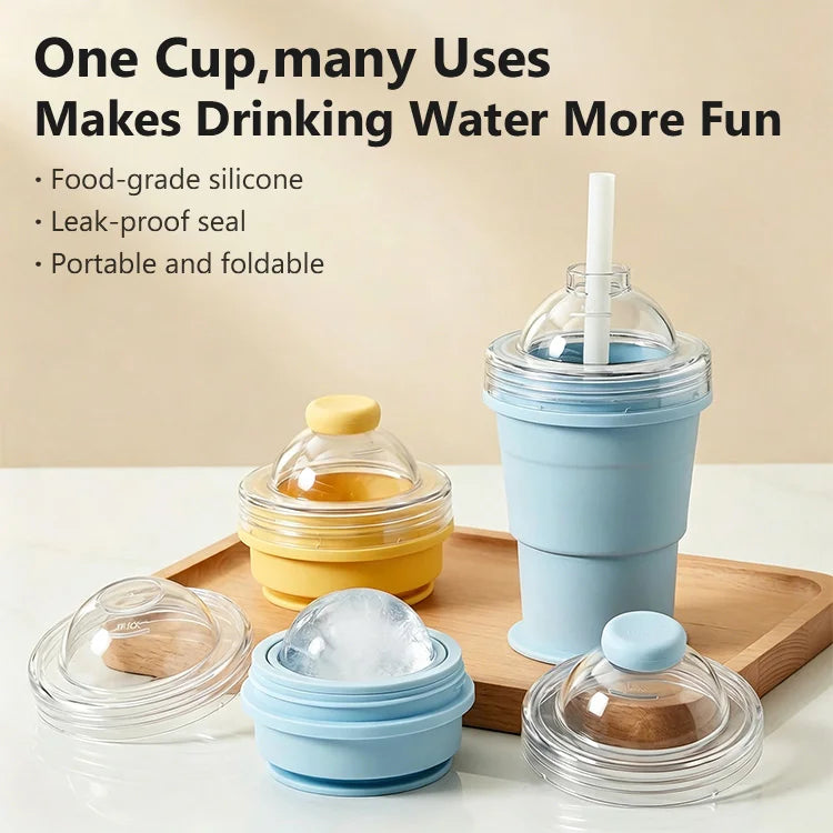 ChillSphere™ Foldable Ice Ball Bottle – Includes Large + Small Duo Set