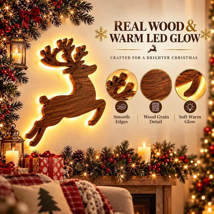 7-Piece LED Christmas Wall Decor Set – Warm-Light Holiday Silhouettes
