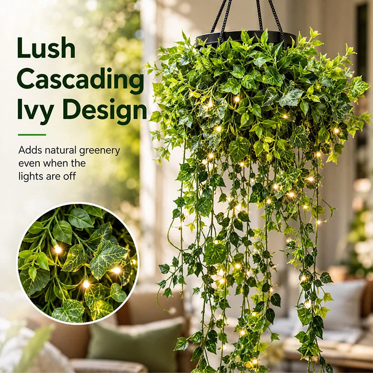 Solar Powered Artificial Ivy Garland Lights