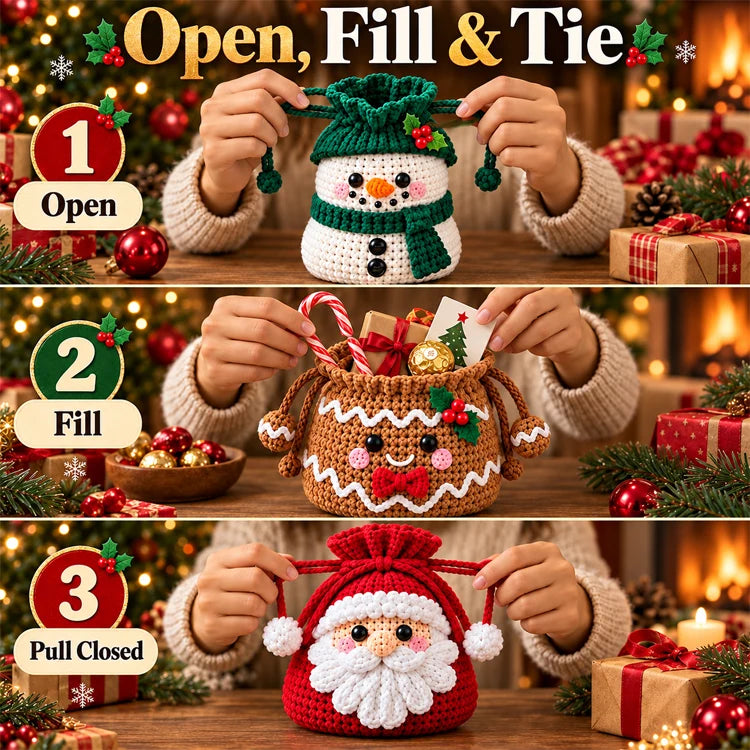 🔥Last Day 50% OFF 🔥Christmas Crochet Gift Pouch DIY Kit