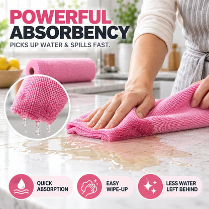 Reusable Microfiber Cleaning Cloth Roll
