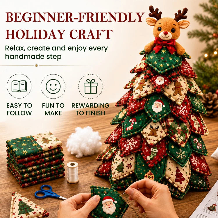 DIY Christmas Tree Patchwork Kit – 3D Layered Fabric Holiday Craft