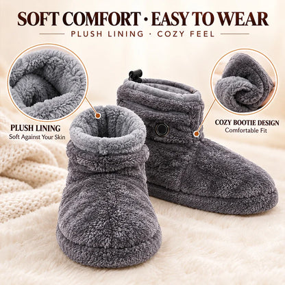 USB Heated Plush Booties – 5-Level Adjustable Warm House Slippers
