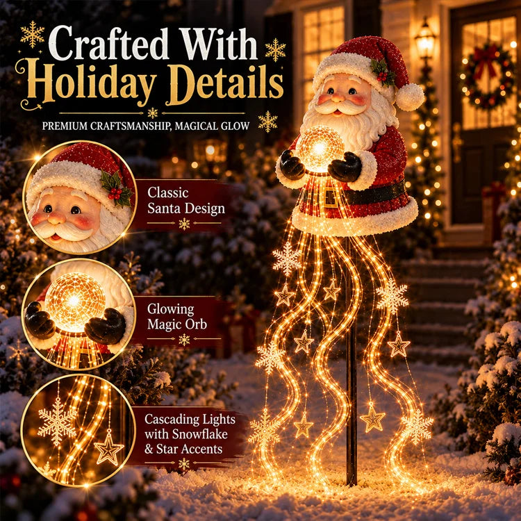 Solar Santa Magic Fountain Christmas Garden Light