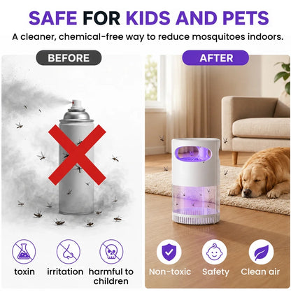 USB Smart Mosquito Trap Lamp • Whisper-Quiet • Chemical-Free • Family Safe • USB Powered