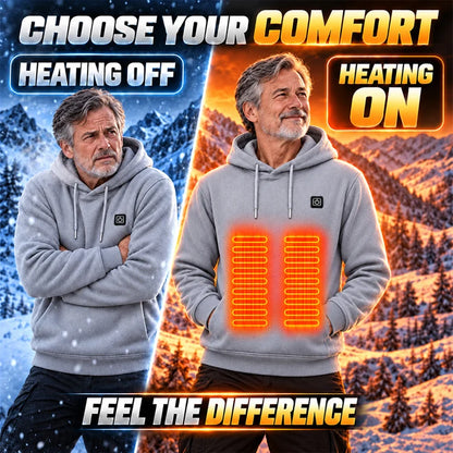 5-Zone Heated Pullover Hoodie – 3 Heat Levels USB Powered