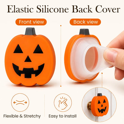 Halloween Pumpkin Cabinet Knob Covers – Silicone Decorative Door Handle Protectors for Cabinets, Drawers & Dressers