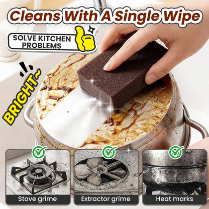 4 Pack Diamond Grit Scrub Sponge – Heavy Duty Rust Remover, Non-Scratch Kitchen Cleaning Block, Chemical-Free Magic Eraser for Pots, Pans & Tough Stains