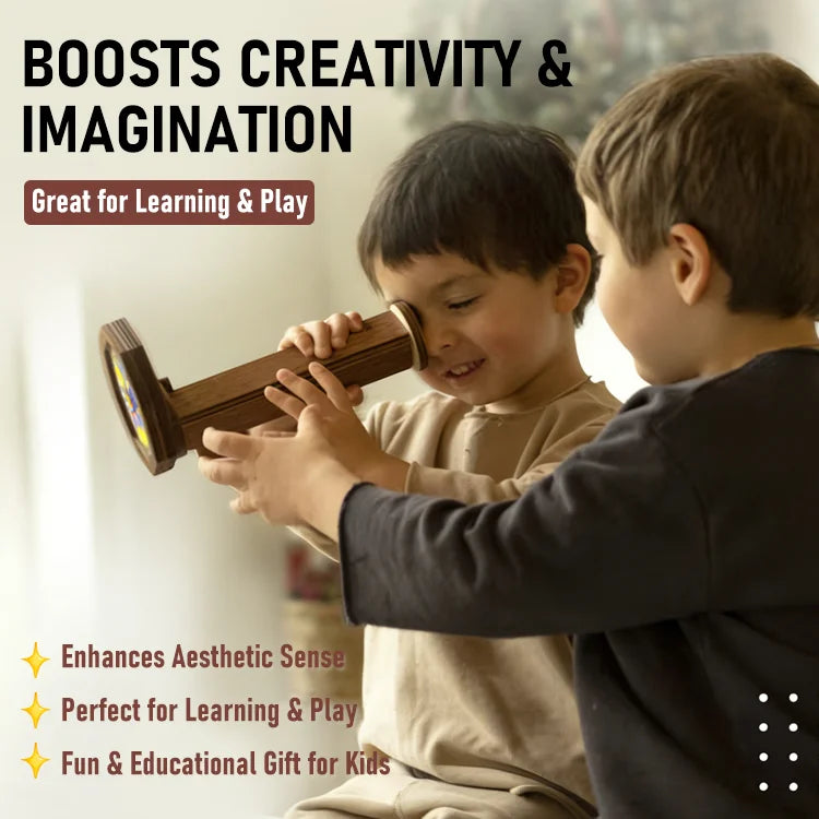 🌈 Wooden DIY Kaleidoscope Kit – Create Magic with Every Turn