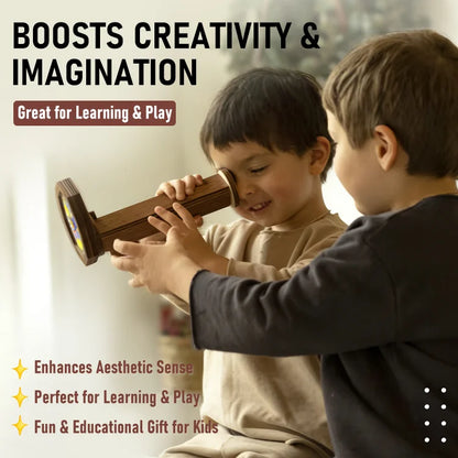 🌈 Wooden DIY Kaleidoscope Kit – Create Magic with Every Turn