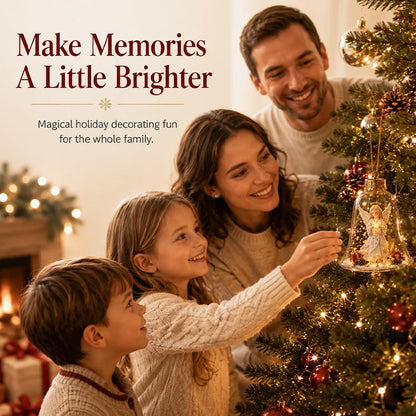 Glowing Christmas Bell Ornament – Light-Up Miniature Holiday Scene