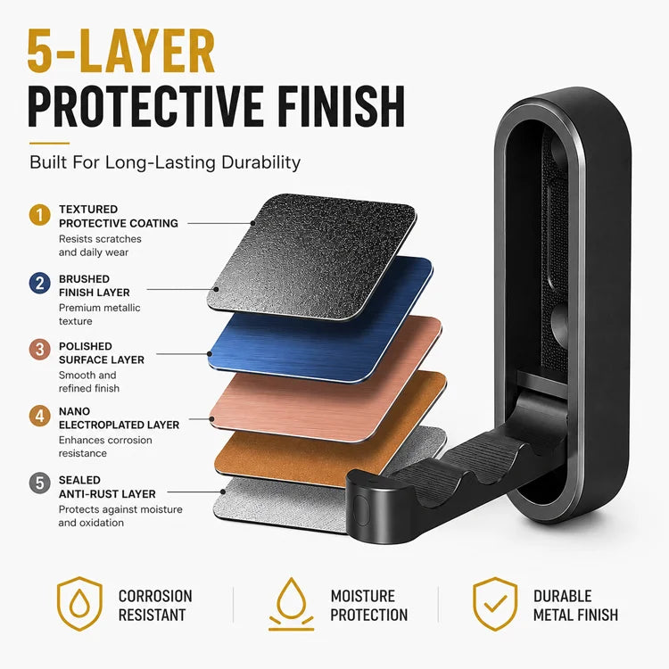 Invisible Foldable Wall Hooks – No-Drill Heavy Duty Space-Saving Coat & Towel Hanger (2-Pack)