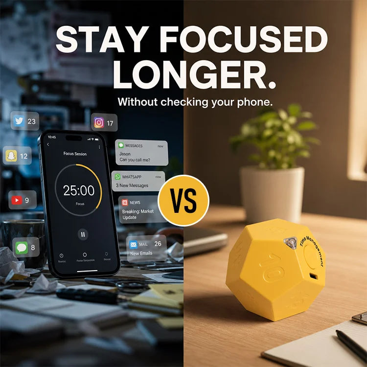 ⏳ FlipFocus 12-Sided Productivity Timer Cube