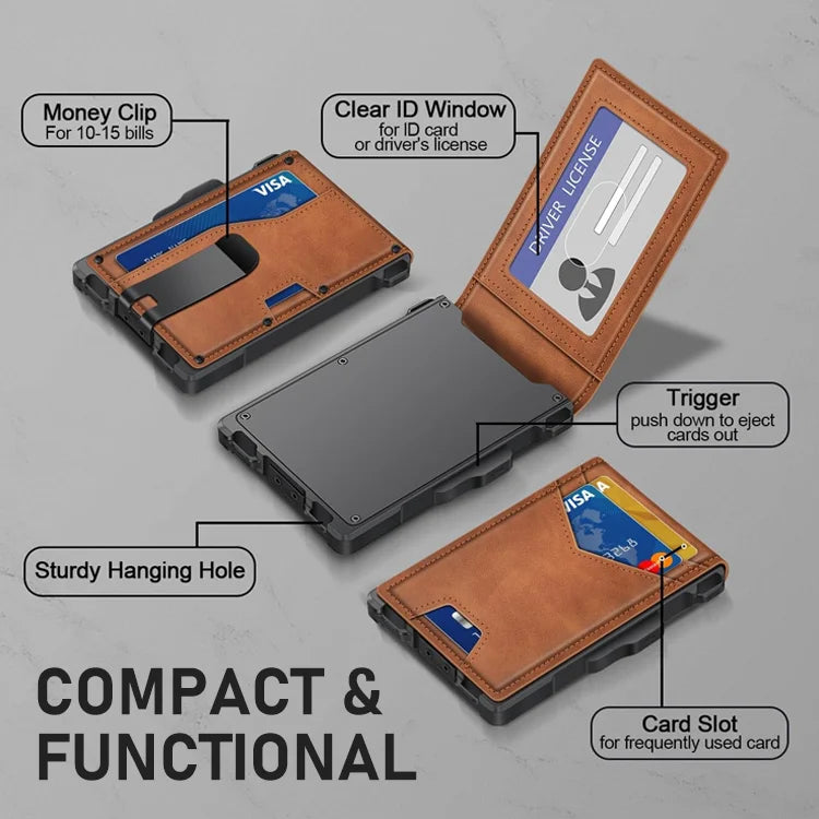 Kazeso™ Carbon Fiber Pop-Up Wallet