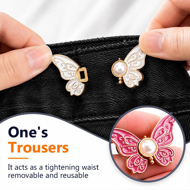 ButterflyFit - No-Sew Waist Tightener Clips – Reusable Butterfly Jean Waist Adjuster for Loose Pants, Skirts & Dresses