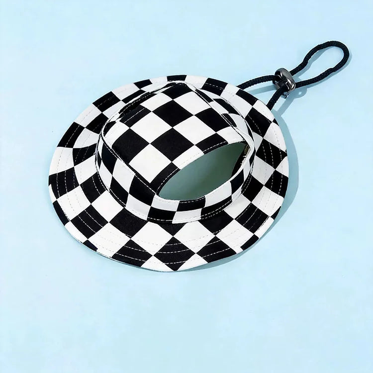 Kawaii Pet Sun Hat – Ear-Friendly Wide-Brim Bucket Hat for Dogs & Cats