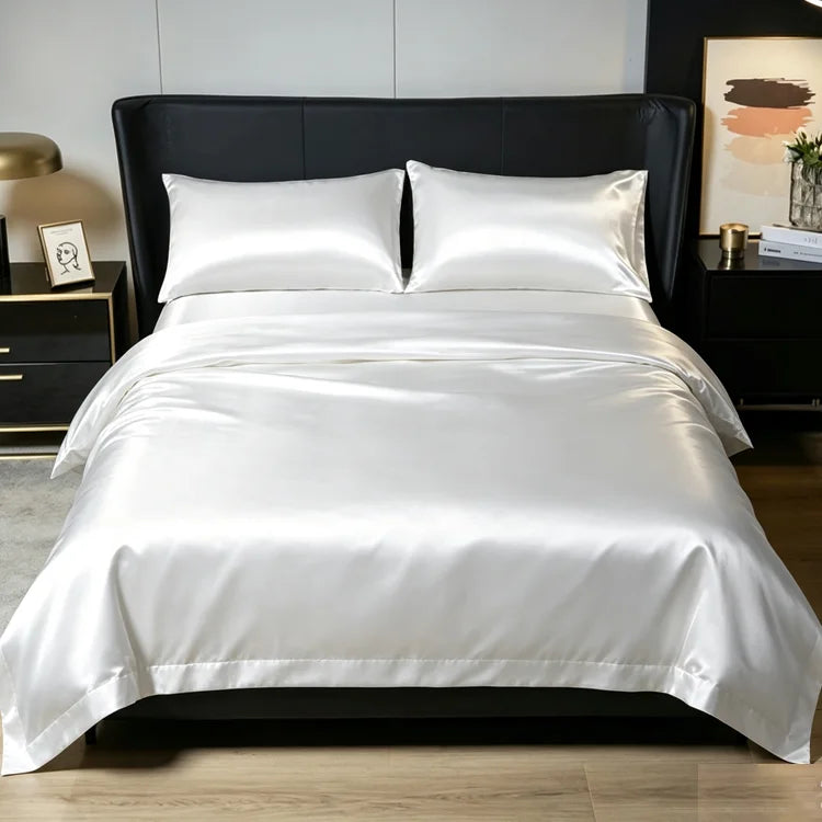 🛏️ 3-Piece Cooling Fitted Sheet Set – Silky Ice Cooling Mattress Protector with Deep Pocket & 2 Pillowcases