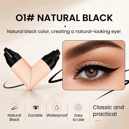 2-in-1 Rotating Winged Eyeliner Stamp Pen – Waterproof Quick-Dry Smudge-Proof Precision Liquid Eyeliner