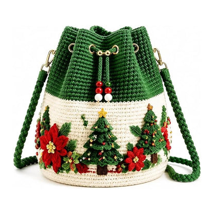 3D Christmas Crochet Bucket Bag