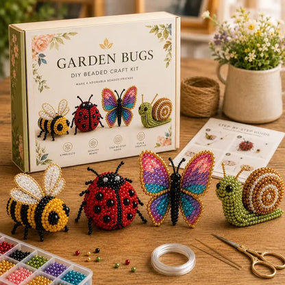 Petite 3D Beaded Animal Craft Kit – 4-Pack DIY Animal Bead Making Set for Kids & Families
