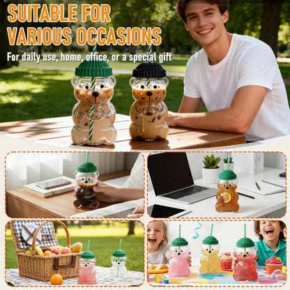 🧸 BearSip - Glass Cup – Cute, Cozy & Made to Brighten Your Day