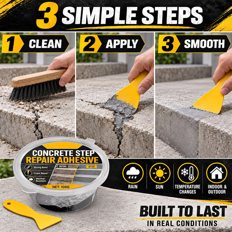 Heavy-Duty Concrete Step Repair Adhesive – Crack & Chip Filler
