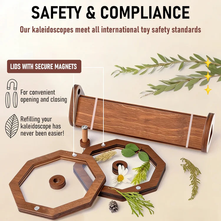 🌈 Wooden DIY Kaleidoscope Kit – Create Magic with Every Turn