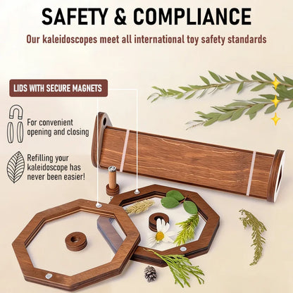 🌈 Wooden DIY Kaleidoscope Kit – Create Magic with Every Turn