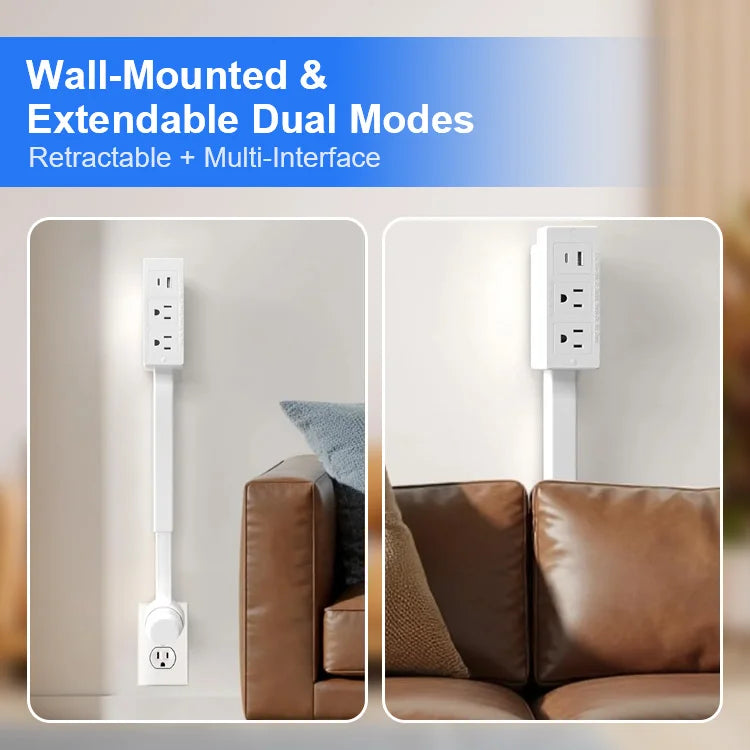 FlexOutlet™ Space-Saving Outlet Extender – No More Blocked Plugs, Rotates 180° + USB Charging