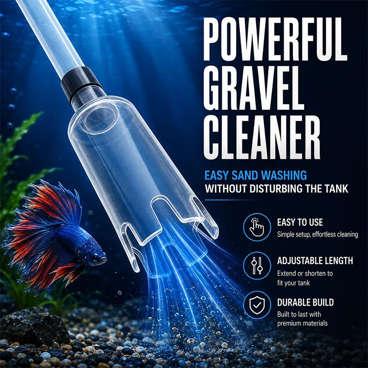 Electric Aquarium Gravel Cleaner – 4-in-1 Water Changer & Fish Tank Vacuum