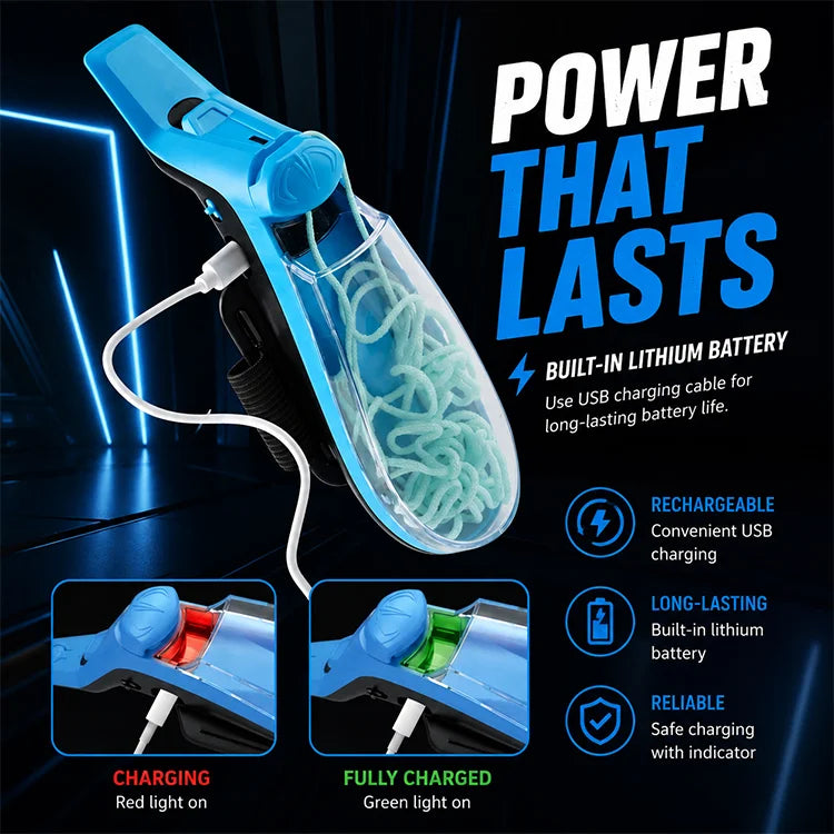 USB Rechargeable Glow Zip String Launcher – Auto Retractable Flying String Wrist Toy for Kids & Teens