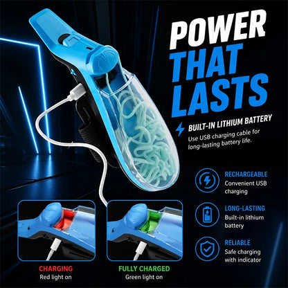 USB Rechargeable Glow Zip String Launcher – Auto Retractable Flying String Wrist Toy for Kids & Teens