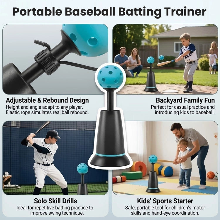 Automatic Batting Tee Popper with 3 Training Balls – Baseball & Softball Solo Hitting Trainer