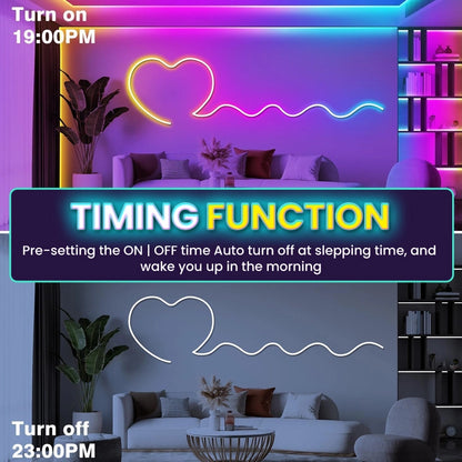 GlowWave - Smart RGB-IC Neon Light Strip · Bluetooth-Controlled Waterproof Flexible LED Chasing Light