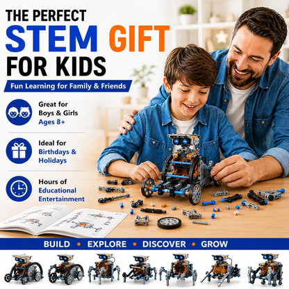 ☀️ SolarBotix™ 13-in-1 STEM Solar Robot Kit - Build. Learn. Imagine. Repeat. 🤖⚡