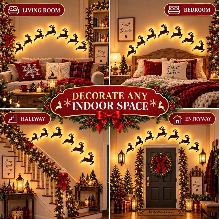 7-Piece LED Christmas Wall Decor Set – Warm-Light Holiday Silhouettes