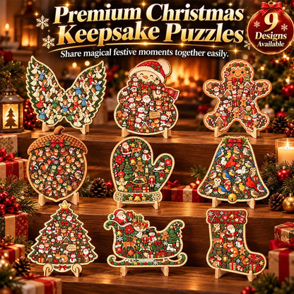 DIY Christmas Wooden Puzzle Display Keepsake with Stand