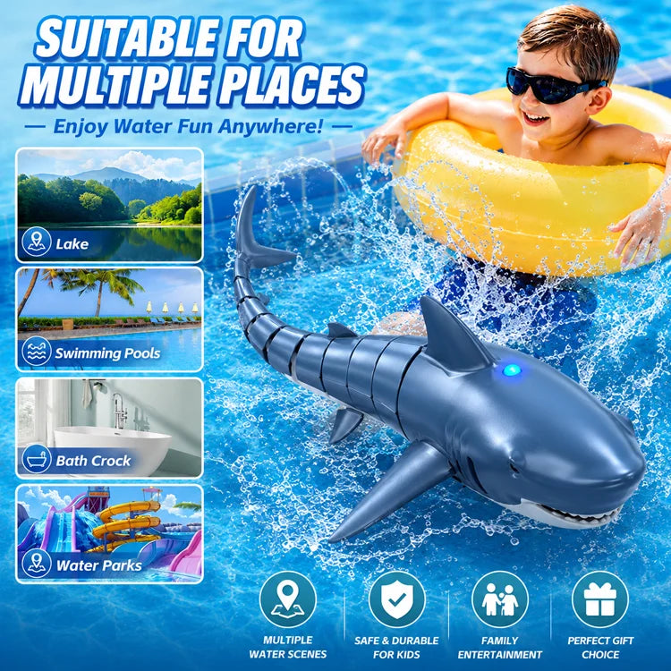 Realistic RC Shark Toy – Rechargeable Remote Control Swimming Shark for Pool, Bathtub & Water Play
