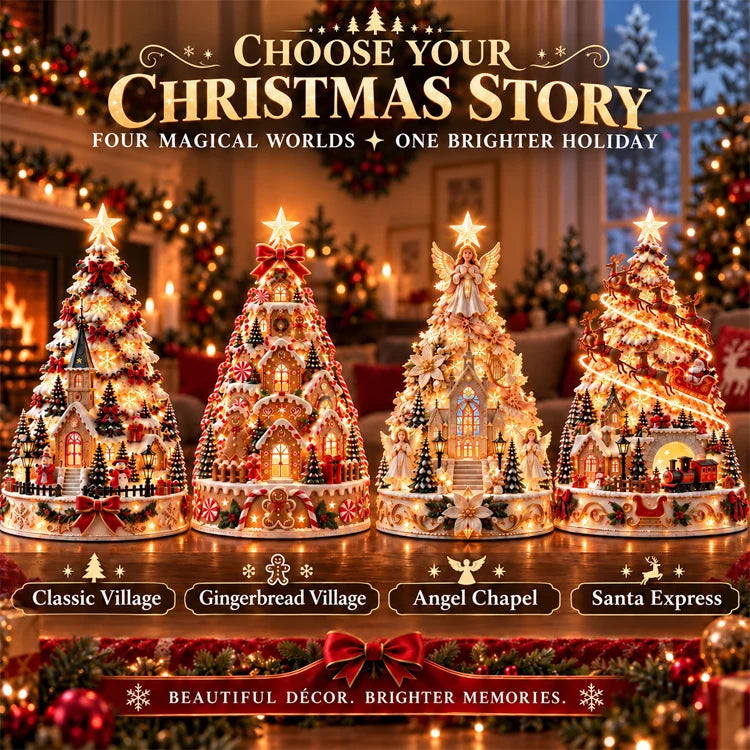 Christmas Village Projection Tree Lamp