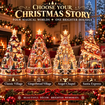 Christmas Village Projection Tree Lamp