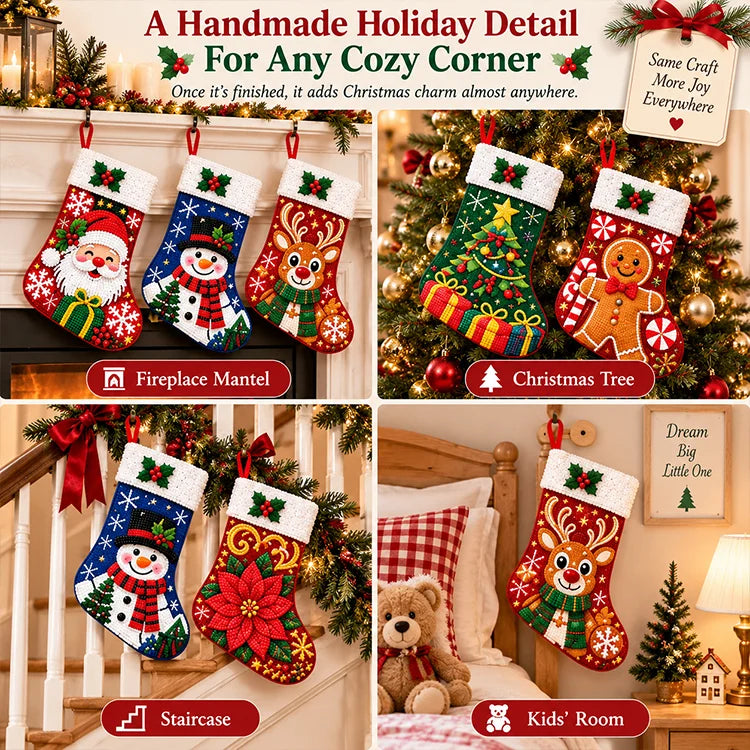 DIY Diamond Painting Christmas Stocking Kit – 6 Festive Holiday Designs