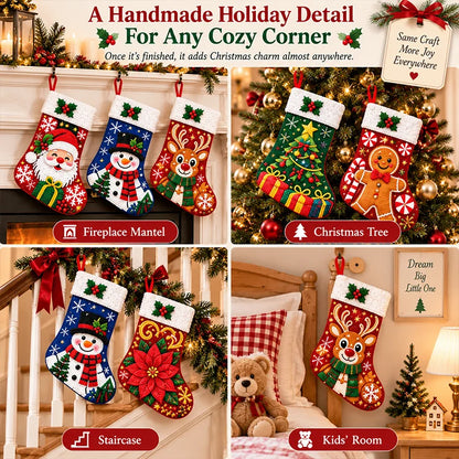 DIY Diamond Painting Christmas Stocking Kit – 6 Festive Holiday Designs