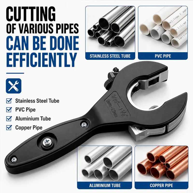 Heavy-Duty Ratcheting PVC Pipe Cutter With Replaceable Blade