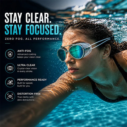 Adult Mirror Swim Goggles – Anti-Fog Wide View UV Protection Swimming Goggles