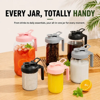 Mason Jar Pouring Lid with Handle - 3 pack